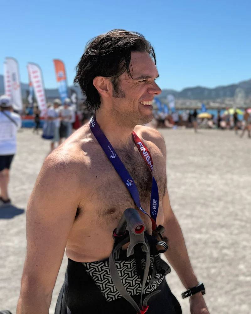 Pierre-Luc Deniel après une course en mer.